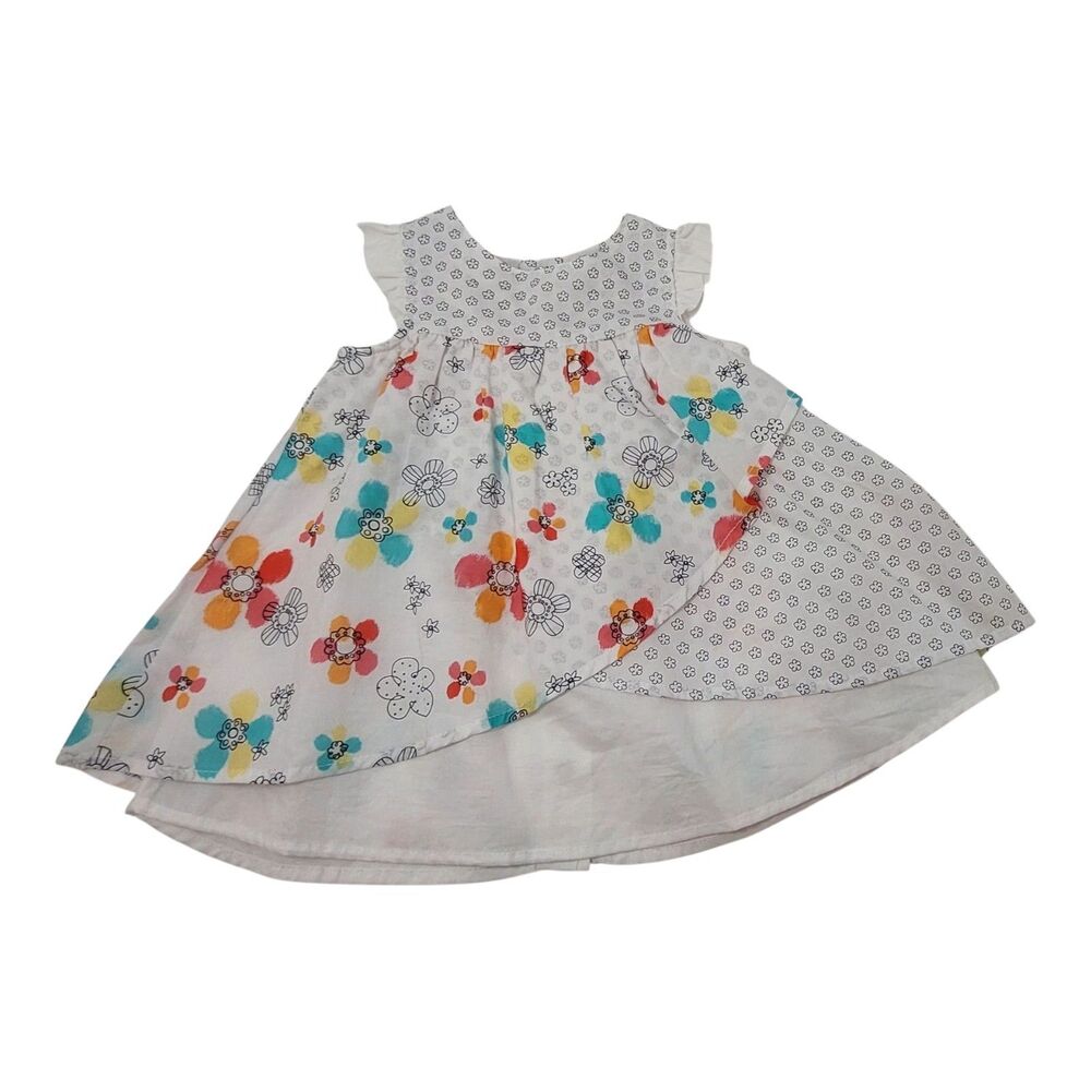 Koala Baby Dress Diaper Cover Baby Girl 6 Months White Floral Snaps